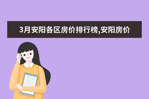 3月安阳各区房价排行榜,安阳房价便宜至2451元/㎡ 7月上海房价各区排行榜,静安区房价八万八普陀区房价下降